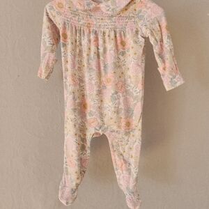 Angel Dear 0-3m Bamboo Floral Footie